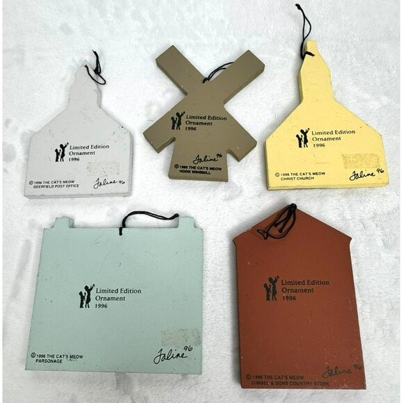 Cats Meow Village Limited Edition Ornaments - Christmas 1996 - complete set of 6 - Picture 7 of 10